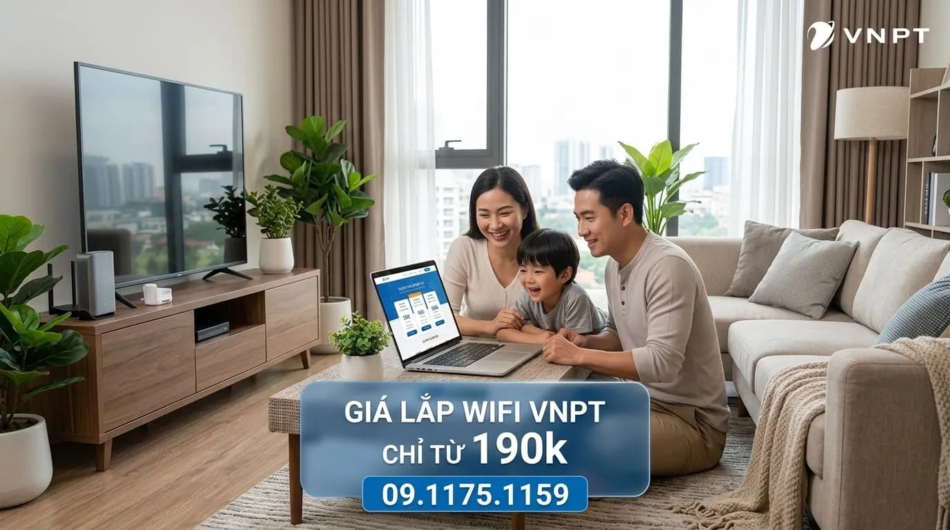 Ảnh minh họa cho bài viết Nên chọn gói WiFi VNPT nào cho gia đình 2-4 người?